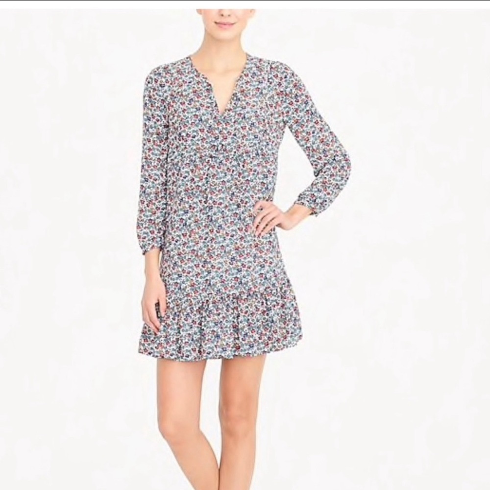 J Crew Factory Floral Flounce Dress- Size XS